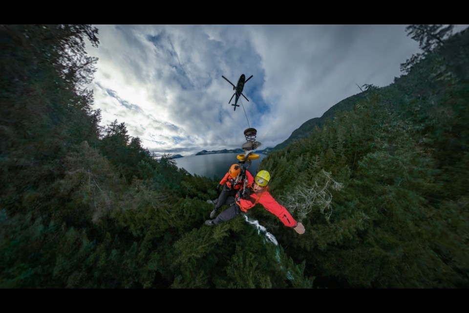 North Shore Rescue volunteers joined Sunshine Coast Search and Rescue on Dec. 31 to rescue a man near a Jervis Inlet waterfall.