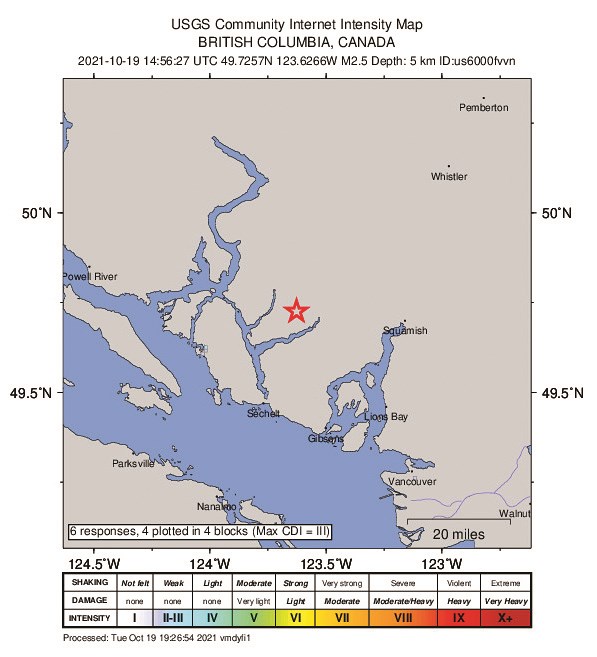 Sechelt earthquake Oct19