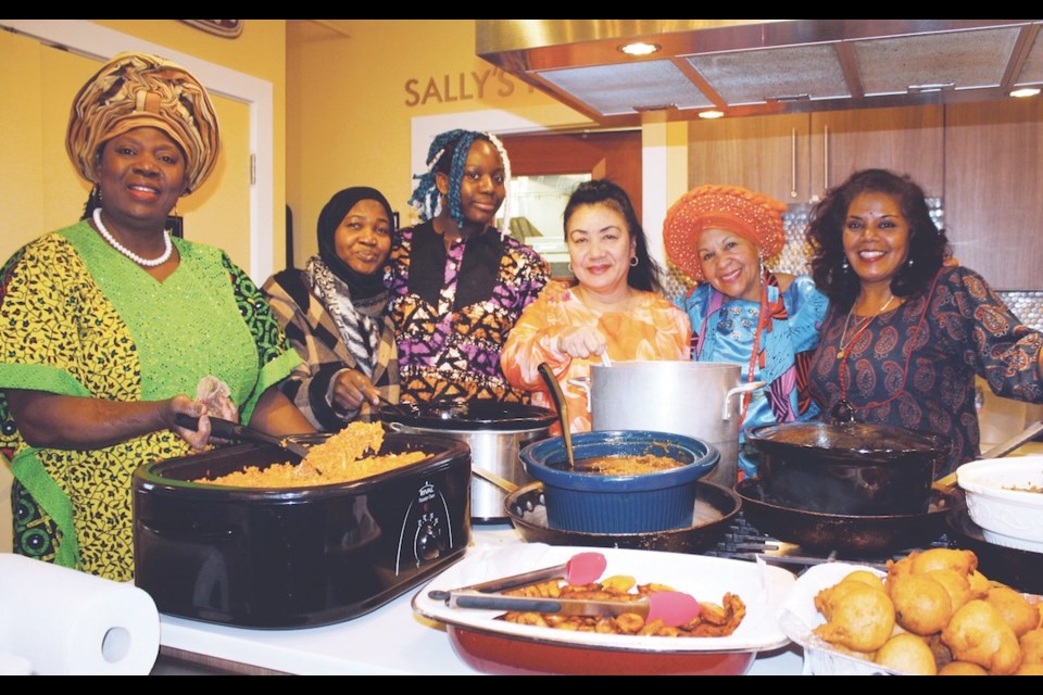 Chef Iyabo Olaniyan, Mariam Biliaminu, Louise Olaniyan, Genevie Niall, Guriga Edwards, and Charlene Villanuver. 