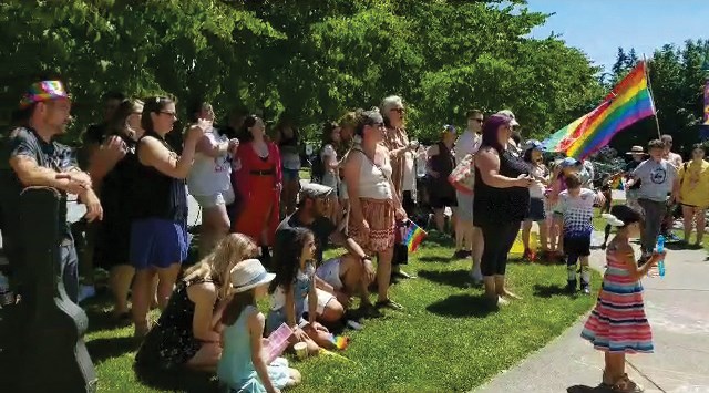 Bubbles, smiles and plenty of pride flourished outside Drag Queen Storytime at the Sechelt Library last week. 