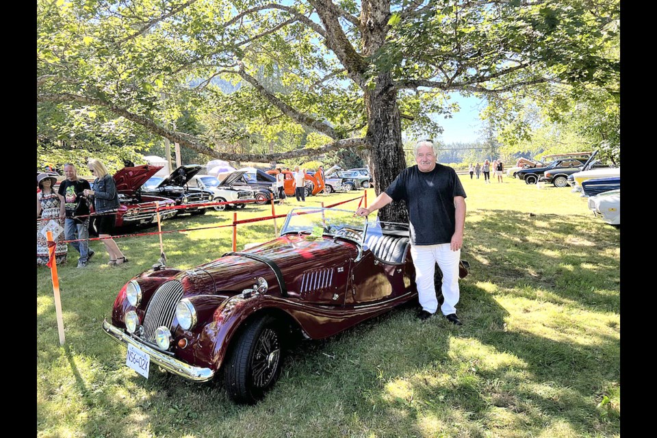 Pictured here on the left is Garden Bay resident Bob Fielding with his 1968 Morgan.
