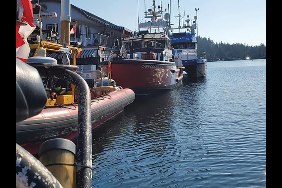 Boats assemble at Secret Cove Marina.