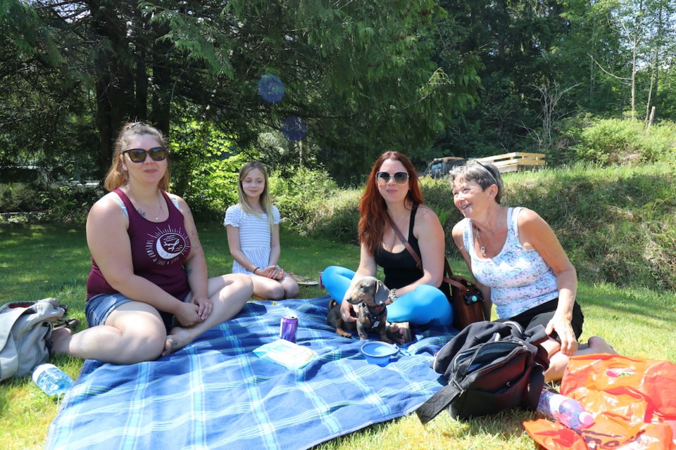 Leah Adamkewicz, Rylea Morgensen, Alisha Hubbard and Judy Wolanski enjoy the park festivities