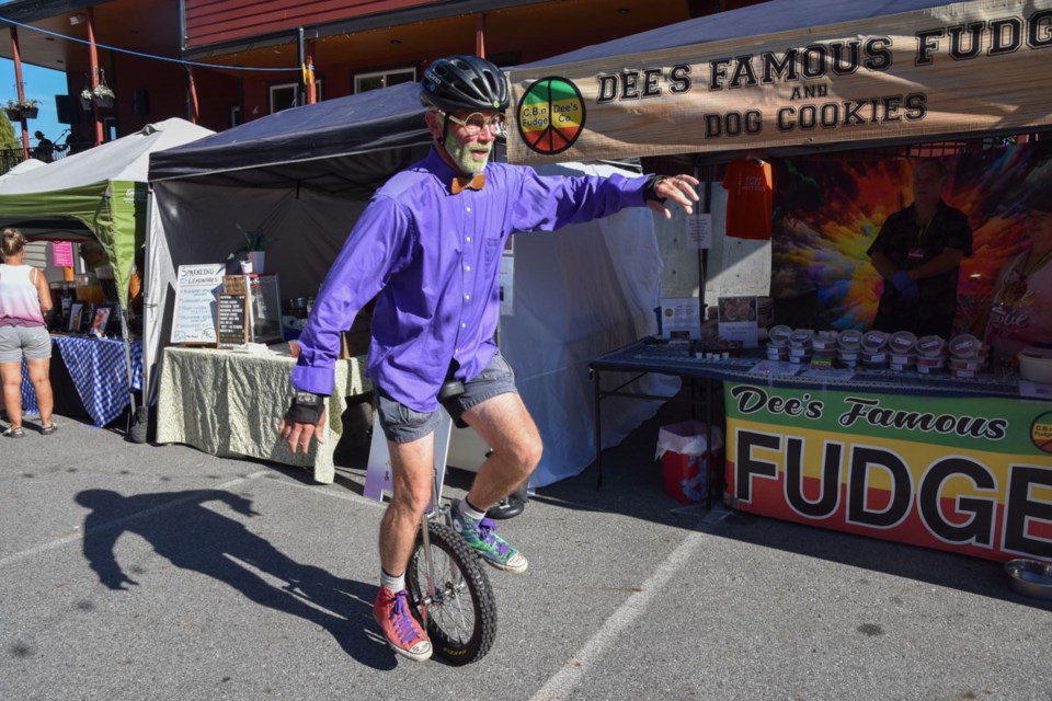 Earl, also known as Mr. Bubbles provided entertainment for the night, including unicycling and stilt walking
