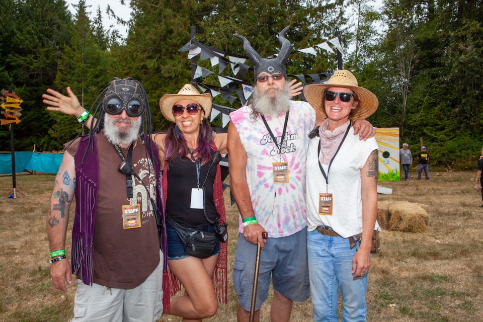 Steve-O, Tina Stoneking, Tish and Kirsten Mellin arrive for another day of vibrant self-expression.