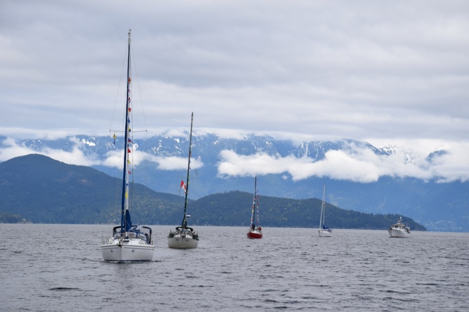 Gibsons Yacht Club members took to the water for the annual Sail Past on May 14. 