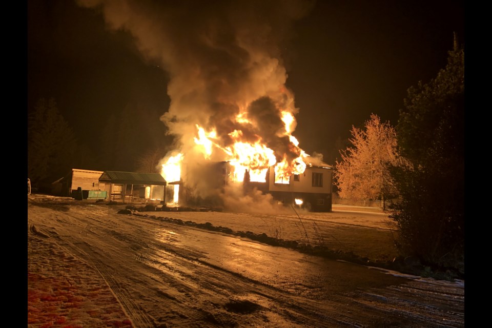 Gibsons and Roberts Creek volunteer firefighters extinguished a house fire on Hough Road in the early hours of Dec. 7.