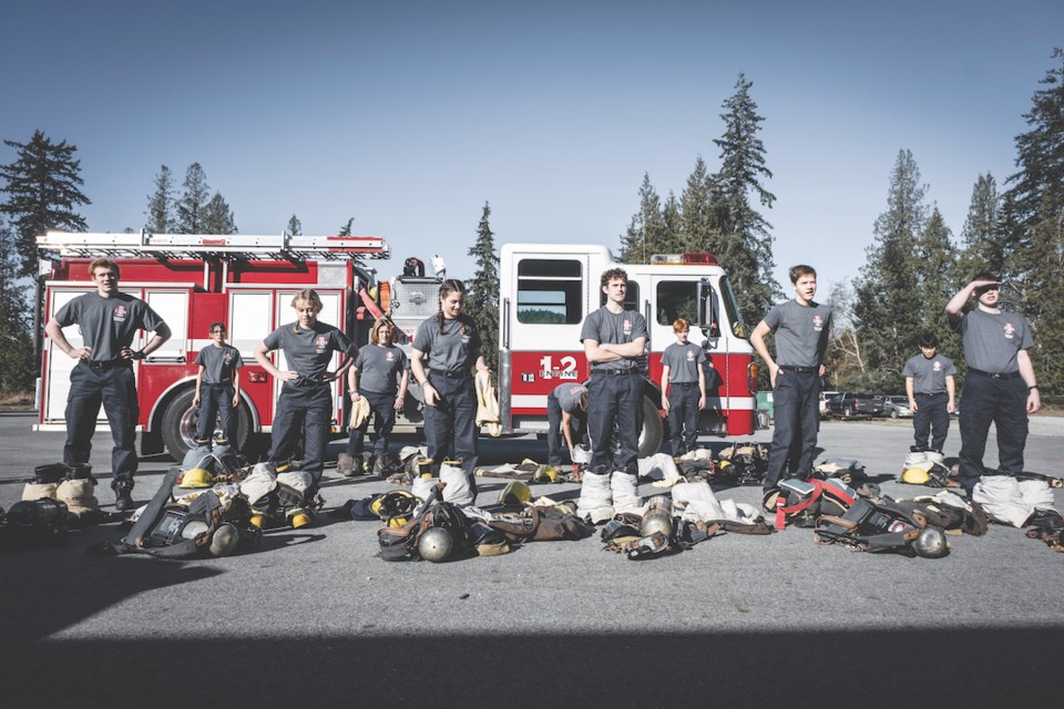 A dozen Sunshine Coast high school students spent their spring break learning firefighting skills with local fire departments as well as the BC Wildfire Service in the third annual SD46 Junior Fire Fighter Academy. Some of the students’ predecessors in the program have already gone on to join local and wildland firefighting services – and have returned to teach in the program