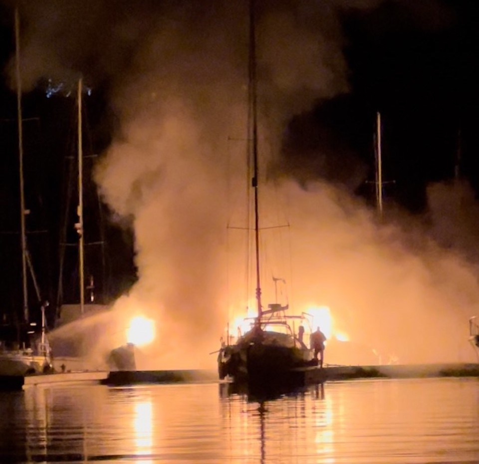 N. Boat fire b