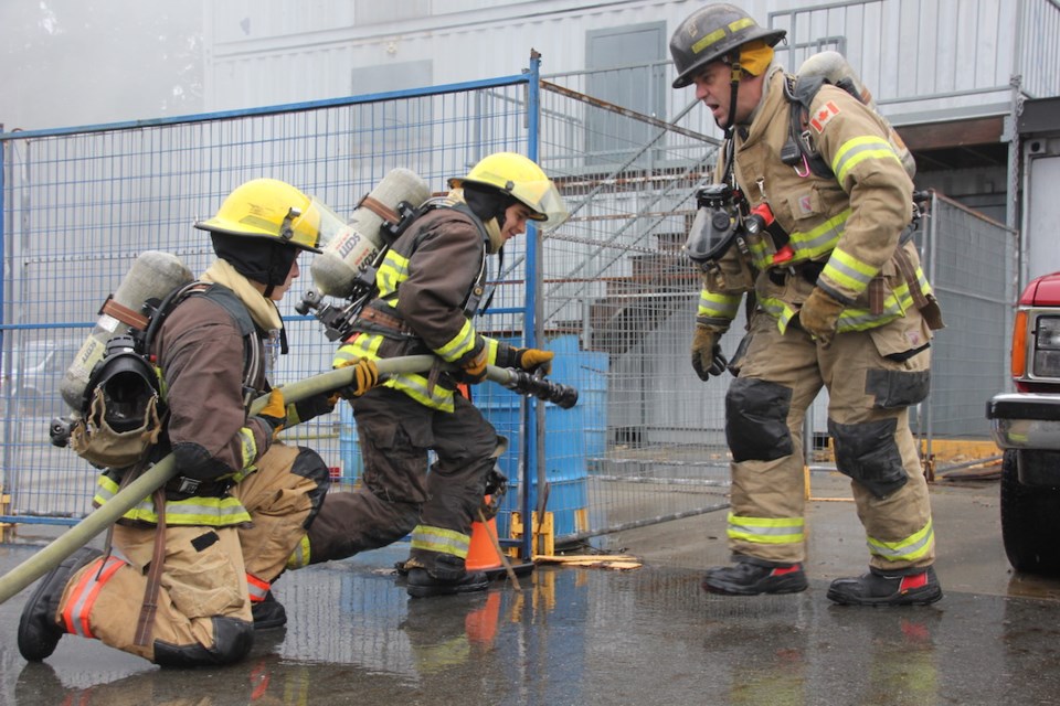 Sunshine Coast students participate in SD46's first junior firefighter academy.
