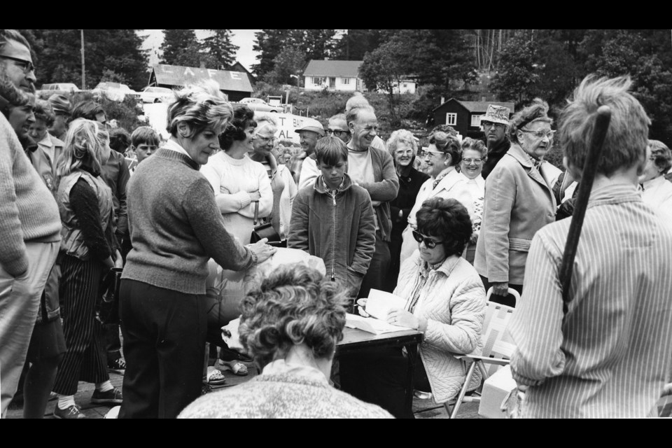 The Pender Harbour branch of the St. Mary’s Hospital Auxiliary holds its annual fishing derby, 1971.
