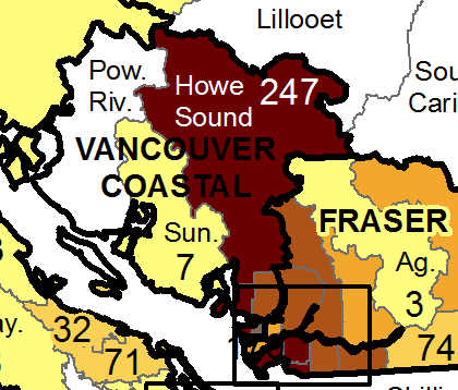 COVID map Sunshine Coast March 27