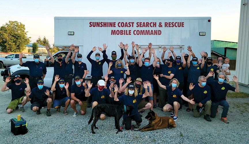 Members of Royal Canadian Marine SAR Station 14 Gibsons and Sunshine Coast Search and Rescue held a social on June 29 to coordinate joint training sessions.