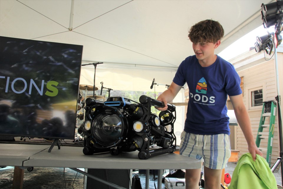 A member of the Pender Harbour Ocean Discovery Station's youth team helped unveil the new remote operated vehicle on Aug. 27.