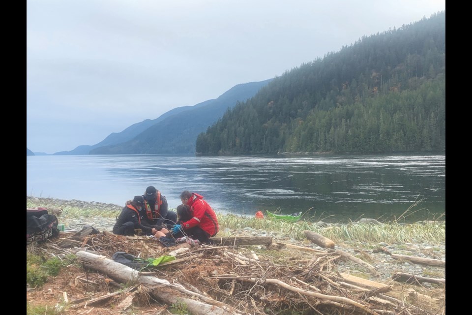 Two boaters were transported for hypothermia treatment to Sechelt on Nov. 1 after their boat capsized in the Skookumchuk Narrows.