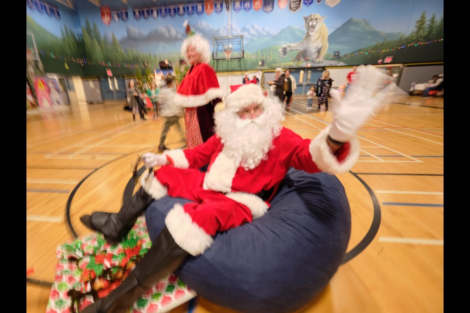 Santa Claus, also known as Glenn Dempster, rides into Winter Wonderland.