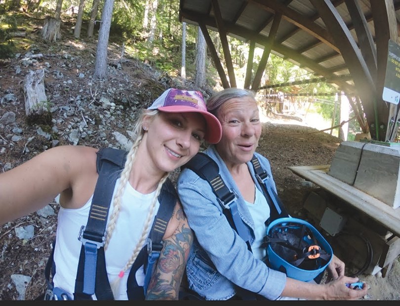 Rachel Prisel (left) with her mother Mona Kozak ziplining in Whistler in 2020. Prisel is asking the public for information surrounding her mother’s death earlier this month.