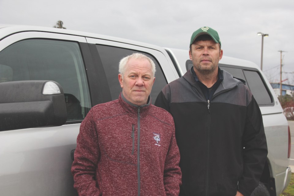 Rob Graham (left) and Brad Beggs say they were lucky to survive the fatal mudslide between Pemberton and Lillooet on Nov. 15. 