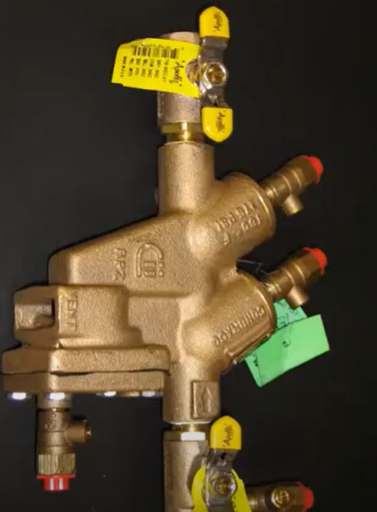 An example of a reduced pressure backflow preventer valve that would be required in residential grey-water reuse systems if Sechelt is successful in seeking regulations changes that would make reuse systems mandatory in residential properties.