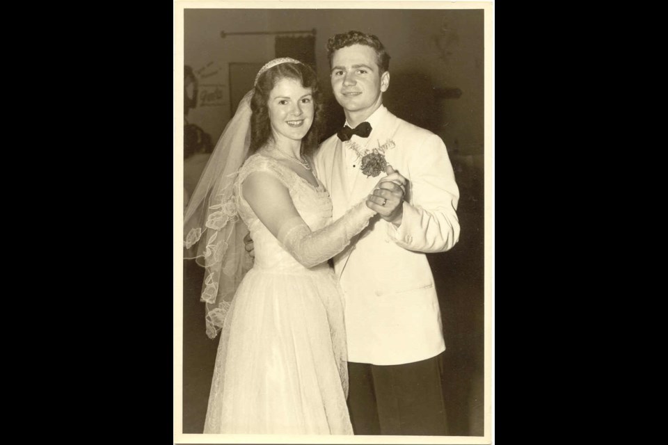 Don and Evelyn Benson in New Westminster on their wedding day in 1953. 