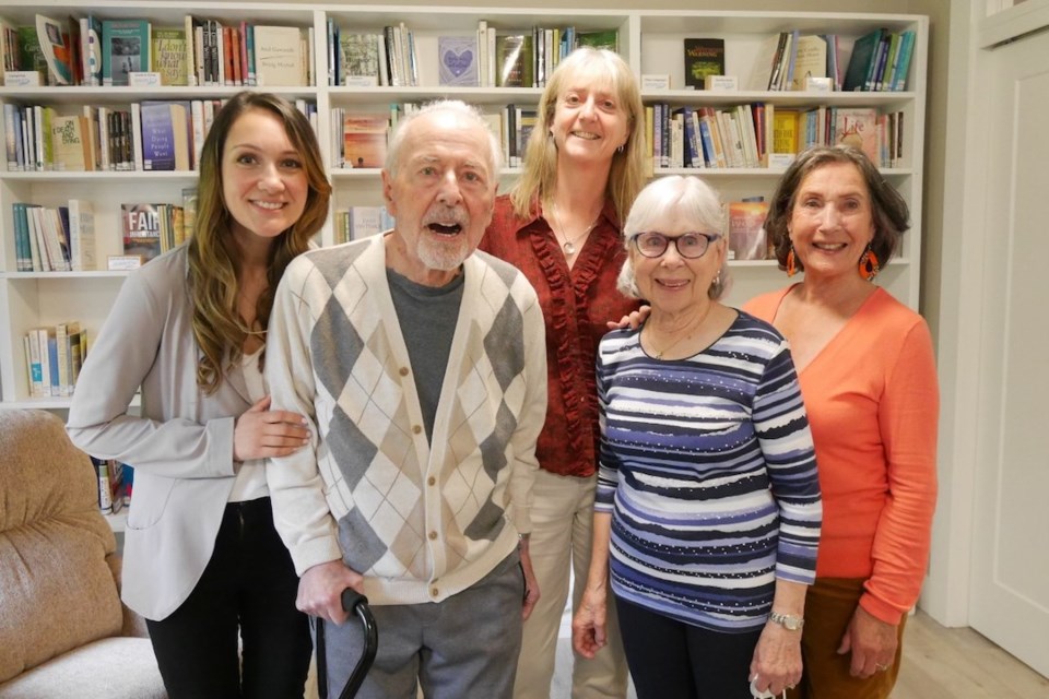 Dr. Carmen Goojha (left), a family physician specializing in palliative care, works closely with Sunshine Coast Hospice executive director Tess Huntly and Moira Zealand, one of the more than 60 hospice volunteers, to support Coast residents and their families such as Wayne and Diana Whyte.