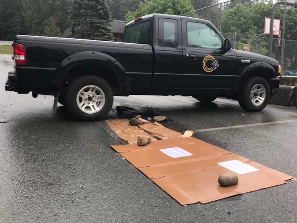 Car coop truck after vandalism
