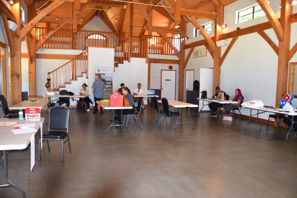 A job fair at Seaside Centre, July 29, remained empty for much of its three-hour duration.