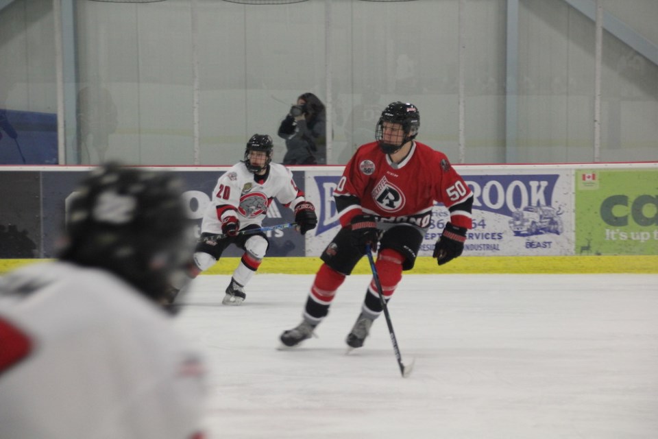 Laszlo Istvanffy of Gibsons played on home ice with the Richmond Sockeyes