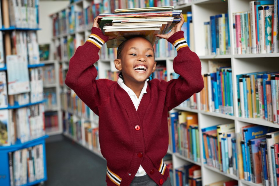 A child at modern school facility