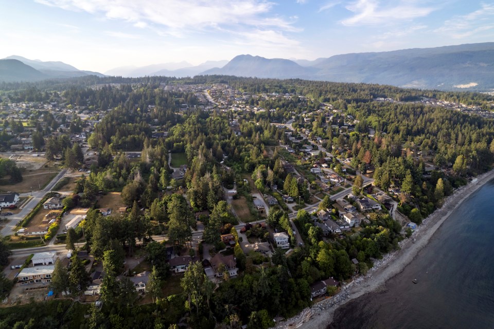 aerial-view-of-sechelt-sunshine-coast-british-columbia