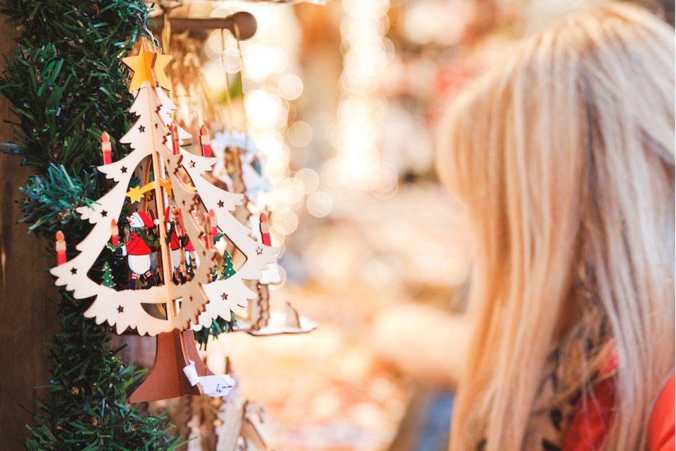 Detail of one of the stalls of Munich Christmas Market in Marienplatz, december 2018.