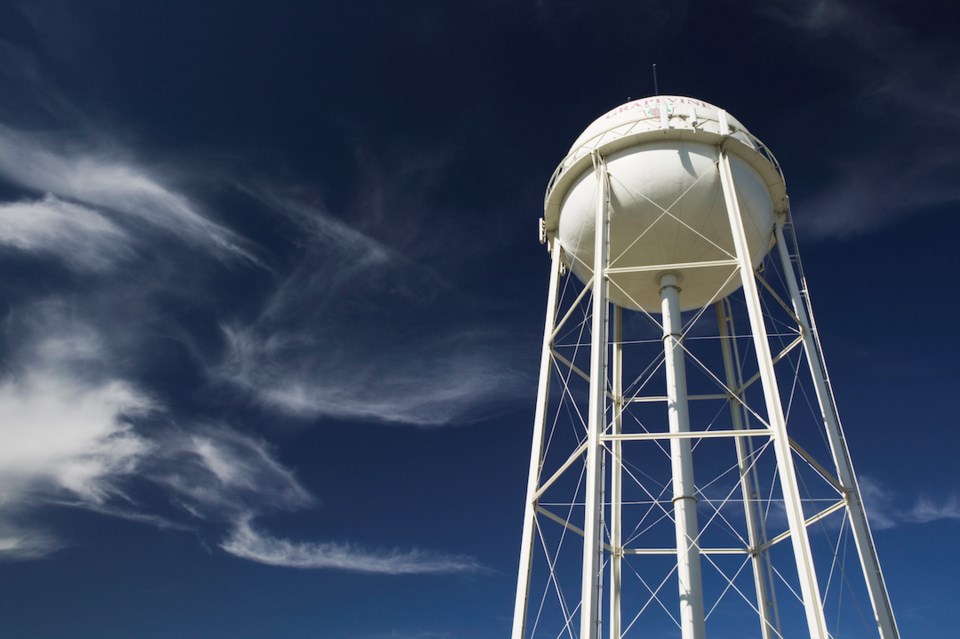 water-tower-against-a-blue-sky