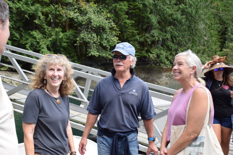 (l to r) Former BC Parl ranger for Princess Louisa Ming Neil, with Princess Louisa International Society president Tom Captain and MLA Randene Neill