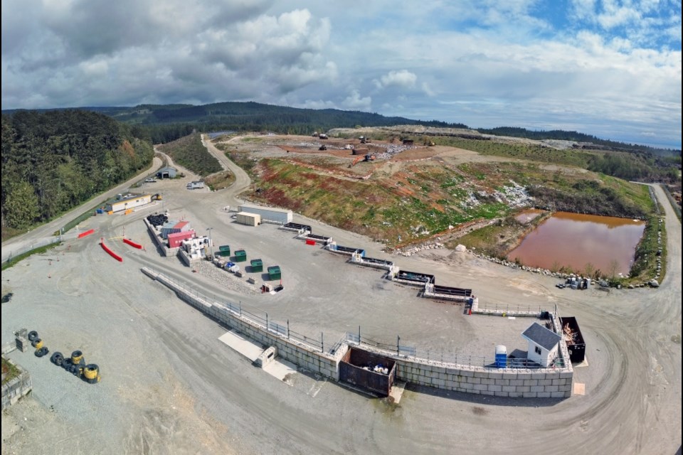 An aerial view of the SCRD's new landfill drop-off area at the Dusty Road site.