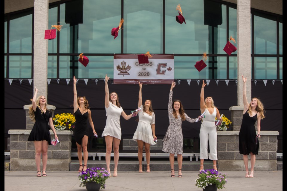 Cochrane High School students celebrate their graduation at RockPointe Church on Saturday (June 20). (Chelsea Kemp/The Cochrane Eagle)
