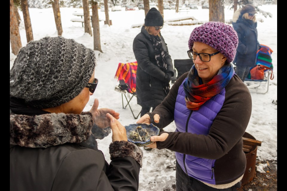 End of life doulas Julie Handrahan and Louise Piche host a National Swan Song Festival event in Bragg Creek Provincial Park on Saturday (Oct. 17). CHELSEA KEMP COCHRANE EAGLE PHOTO