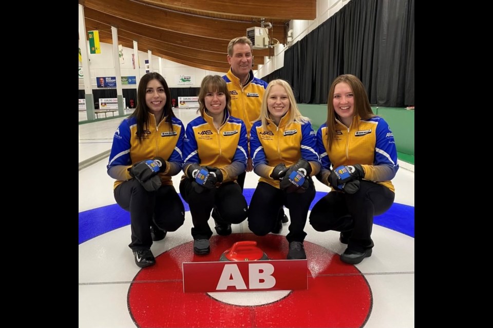 Team Crough consists of lead Julianna MacKenzie, from left,  second Kim Bonneau, third Quinn Prodaniuk and skip Elysa Crough.