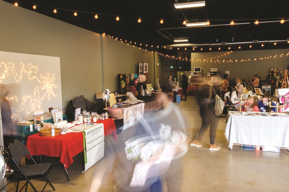 Guests explore the Spring Pop-Up Market on Sunday (March 21). (Chelsea Kemp/The Cochrane Eagle)
