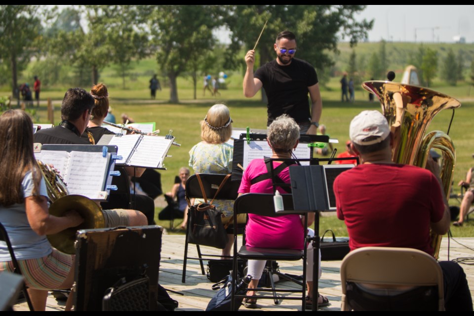 The Cochrane Music Society Band on the Bow hosts a free concert Saturday (July 24) at the Historic Cochrane Ranche Stage. (Chelsea Kemp/The Cochrane Eagle)
