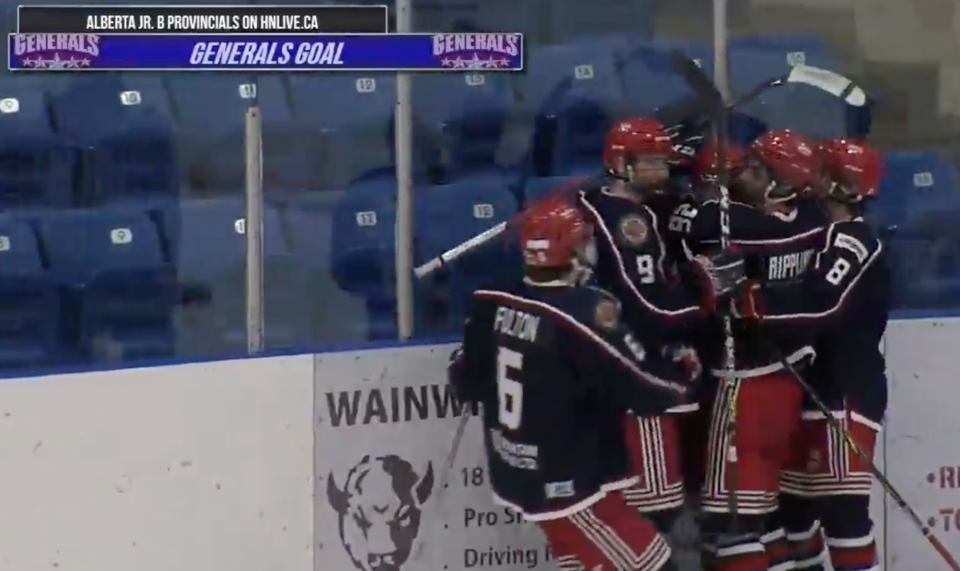 Cochrane Generals Provincials game 2 celebration