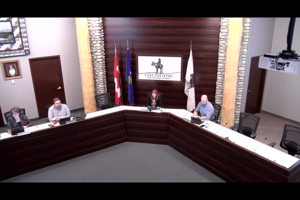 Councillors meet in chambers at the RancheHouse for their June 13 meeting. Mayor Jeff Genung and council members Alex Reed and Tara McFadden were absent for the meeting. (Screenshot)