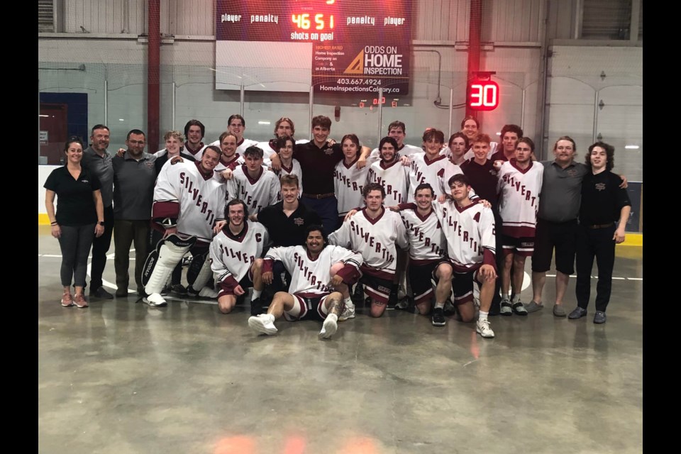 The Rockyview Silvertips Junior B Tier 1 Rocky Mountain Lacrosse League team finished their season fourth in the province at the Larry Bishop Memorial Cup tournament in Okotoks July 29 to Aug. 1. (Photo Supplied)