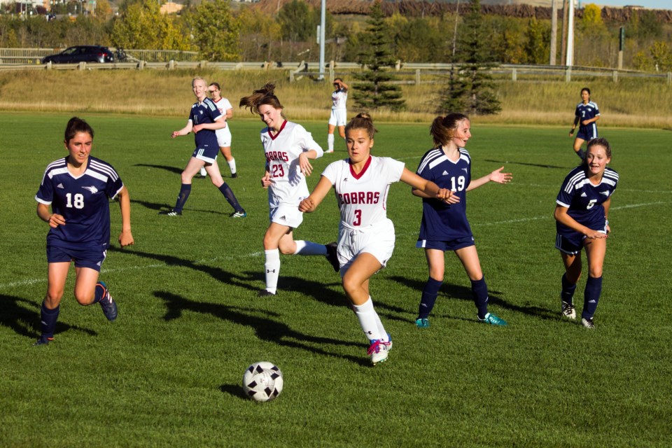 The Cochrane Cobras kicked off the 2022 high-school girls' soccer season with a decisive 8-0 win over the Bow Valley Bobcats on Sept. 20. 