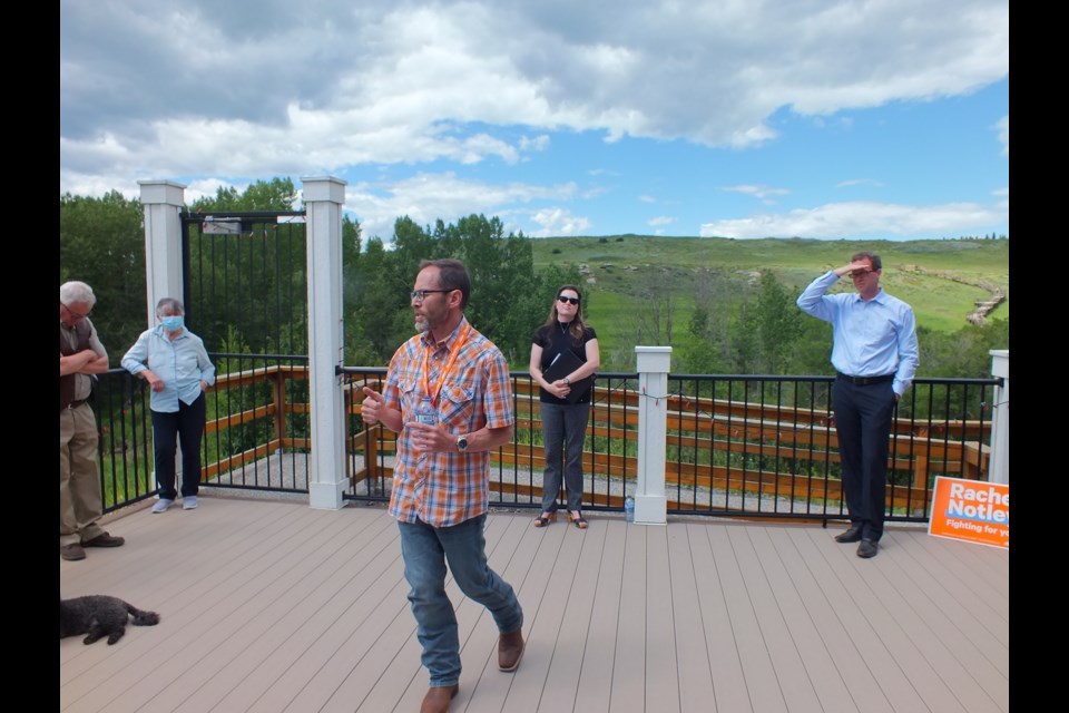 NDP candidate Shaun Fluker is off and running to convince Airdrie-Cochrane voters to put him into the legislature next spring.