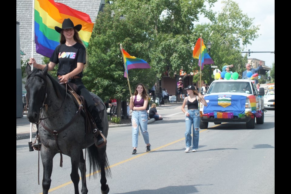 Cochrane's first Pride Parade was held downtown Wednesday, featuring floats celebrating diversity and inclusion.