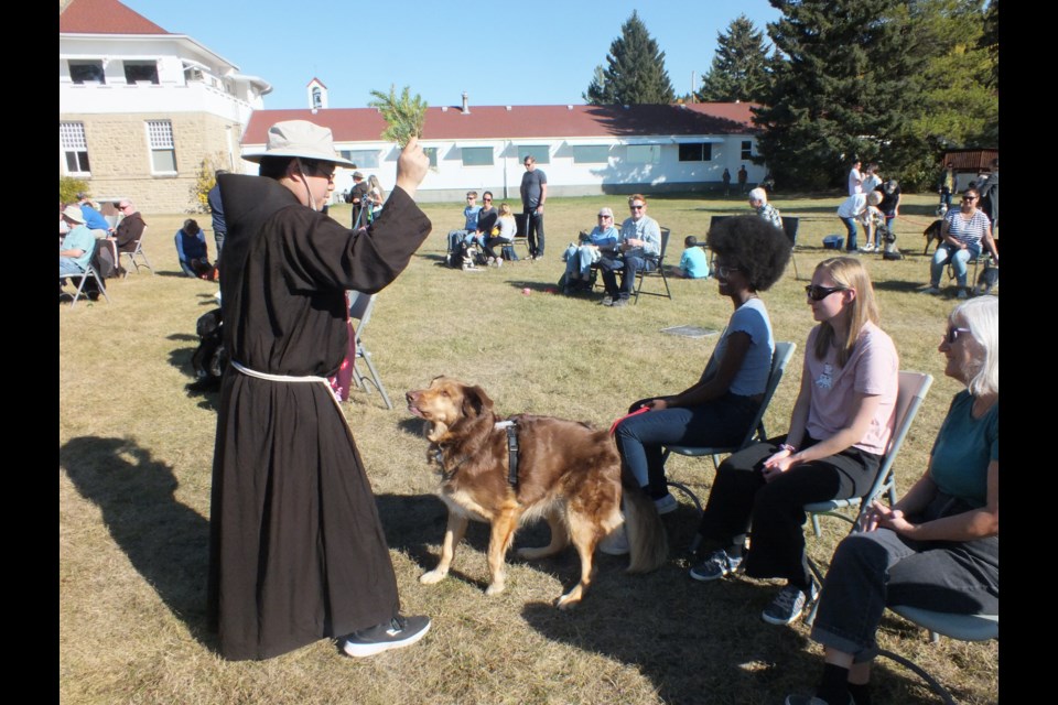 The annual blessing of the dogs at Mount St. Francis Retreat Centre Oct 2.
St Francis of Assisi is associated with patronage of animals and the natural environment. It has become customary for churches to hold ceremonies blessing animals on his feast day of Oct. 4.