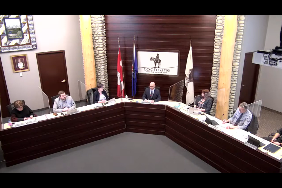 Town council meets in chambers for their first regular meeting of 2022 Jan. 10. (Screenshot)