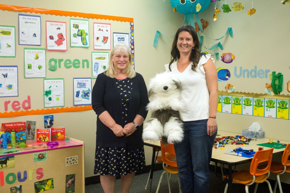 Diane Hutchinson (left) and Abby Blough (right) in The Learning Place preschool. It will close it's doors to students in June 2023.