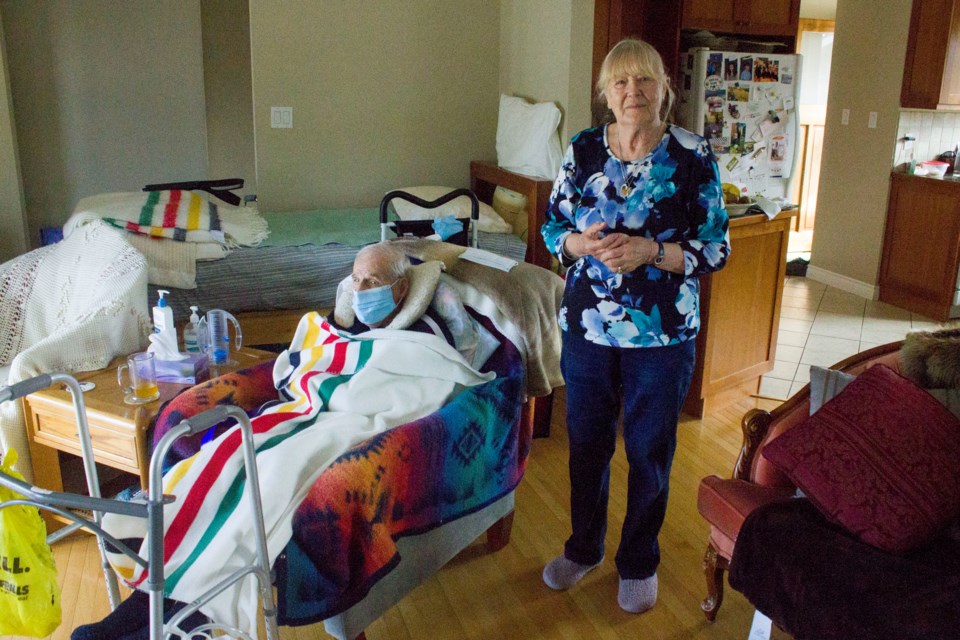 Renate Hoogstraten (right) thanks her neighbours and members of the Cochrane community for providing support for her and her husband over the last three years.
