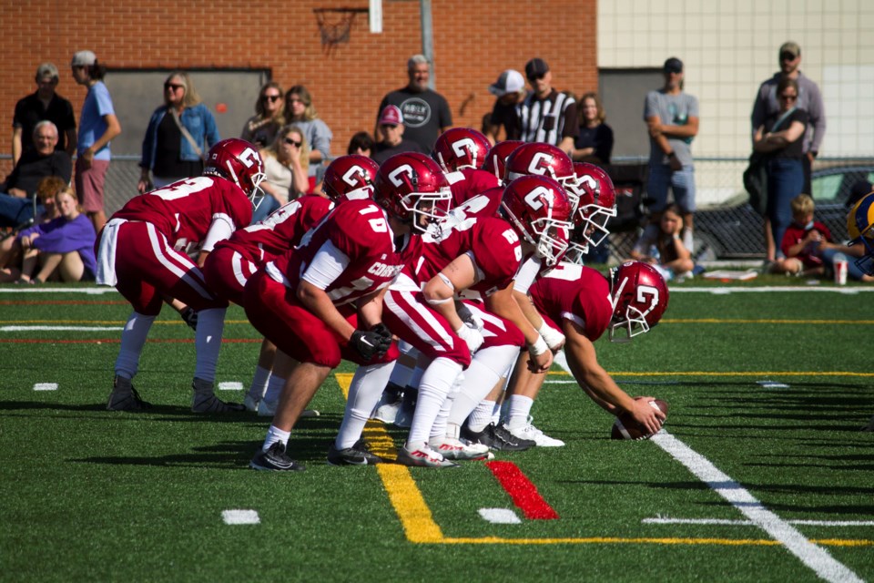 The Cochrane High School Cobras sank their fangs into the Bert Church Chargers in a 52-0 match in their home opener at their brand-new turf field on Sept. 8.
